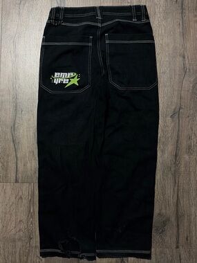 Empyre Black Contrast Stitch Baggy Skate Pants